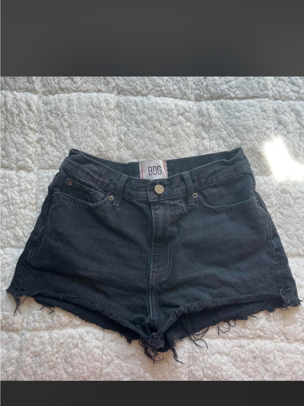 BDG Black High-Rise Cutoff Denim Shorts